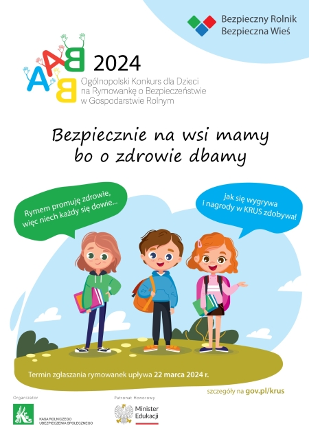 Ogólnopolski Konkurs dla Dzieci na Rymowankę o Bezpieczeństwie w Gospodarstwie Rolnym