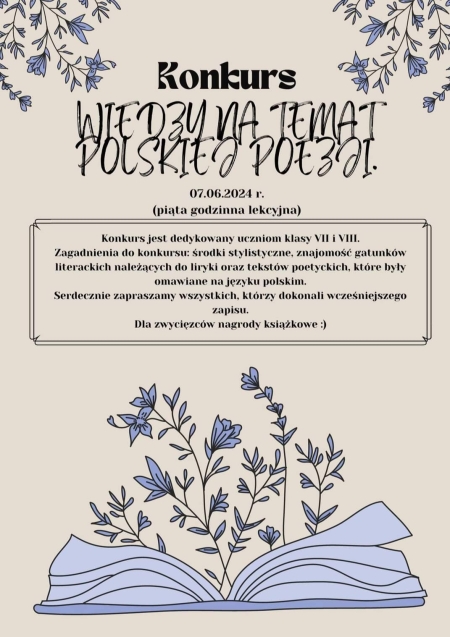 Konkurs wiedzy na temat polskiej poezji