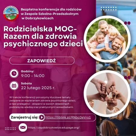 Konferencja ''Rodzicielska MOC - Razem dla zdrowia psychicznego dzieci''