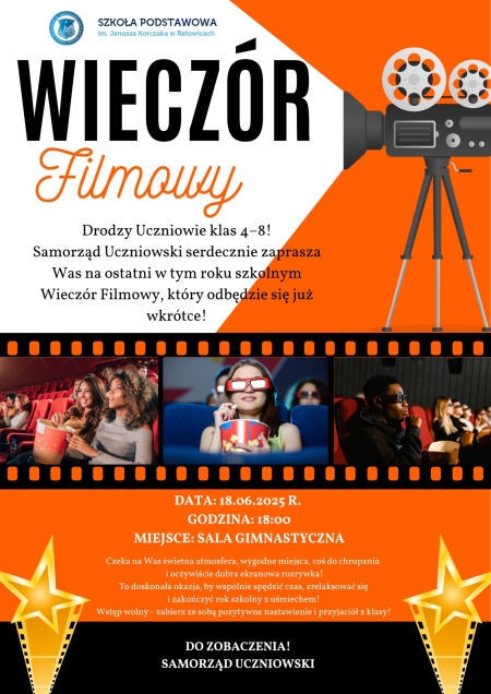 Wieczór filmowy dla uczniów klas IV-VIII