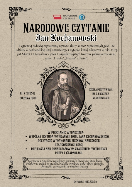 Narodowe Czytanie z Janem Kochanowskim!