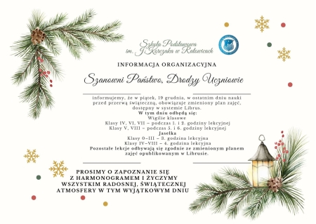 Informacja organizacyjna