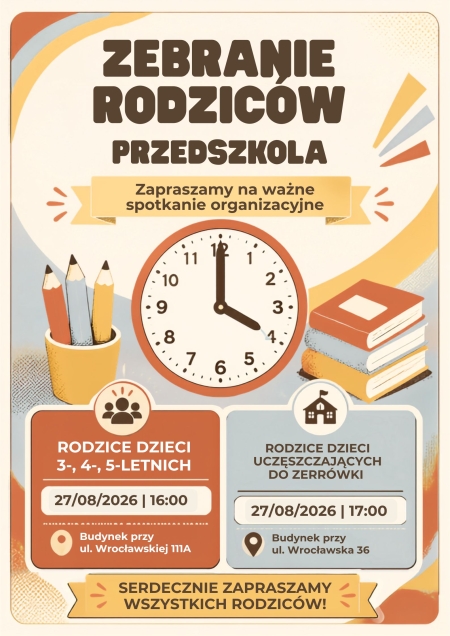 Zebranie z rodzicami dzieci przedszkolnych